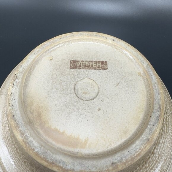 Vintage Vetter W Germany Stoneware Pottery Planter Dish Bowl Container Tan Brown - Picture 7 of 16